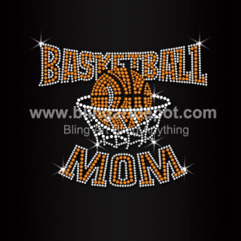 Basketball Mom Rhinestone Iron On Hotfix Transfers